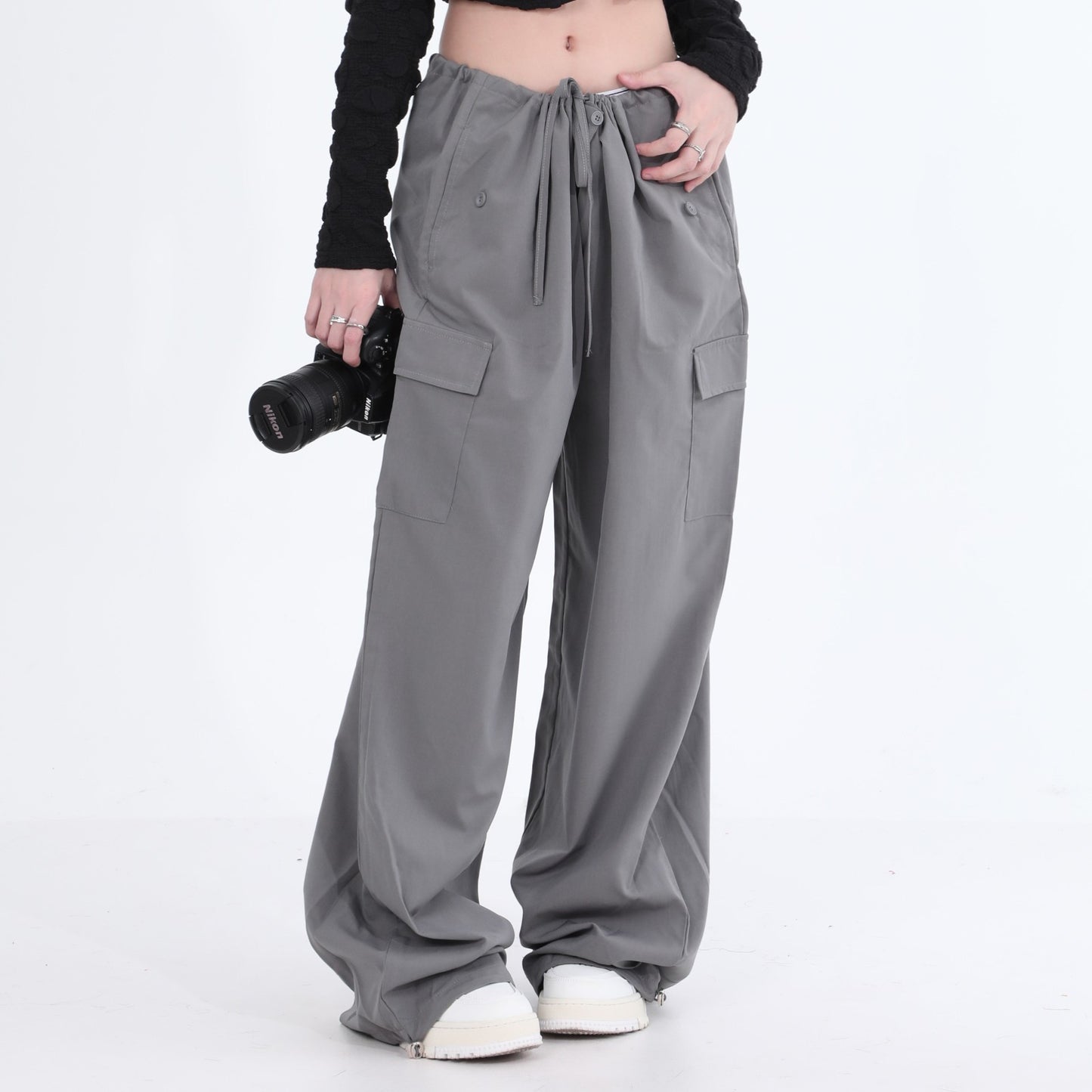 Casual Cargo Wide Leg Pants
