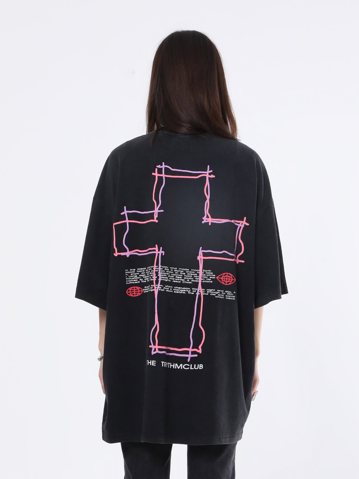 Neon Cross Graphic T-Shirt