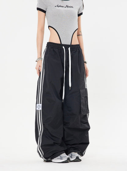 Striped Wide Leg Track Pants