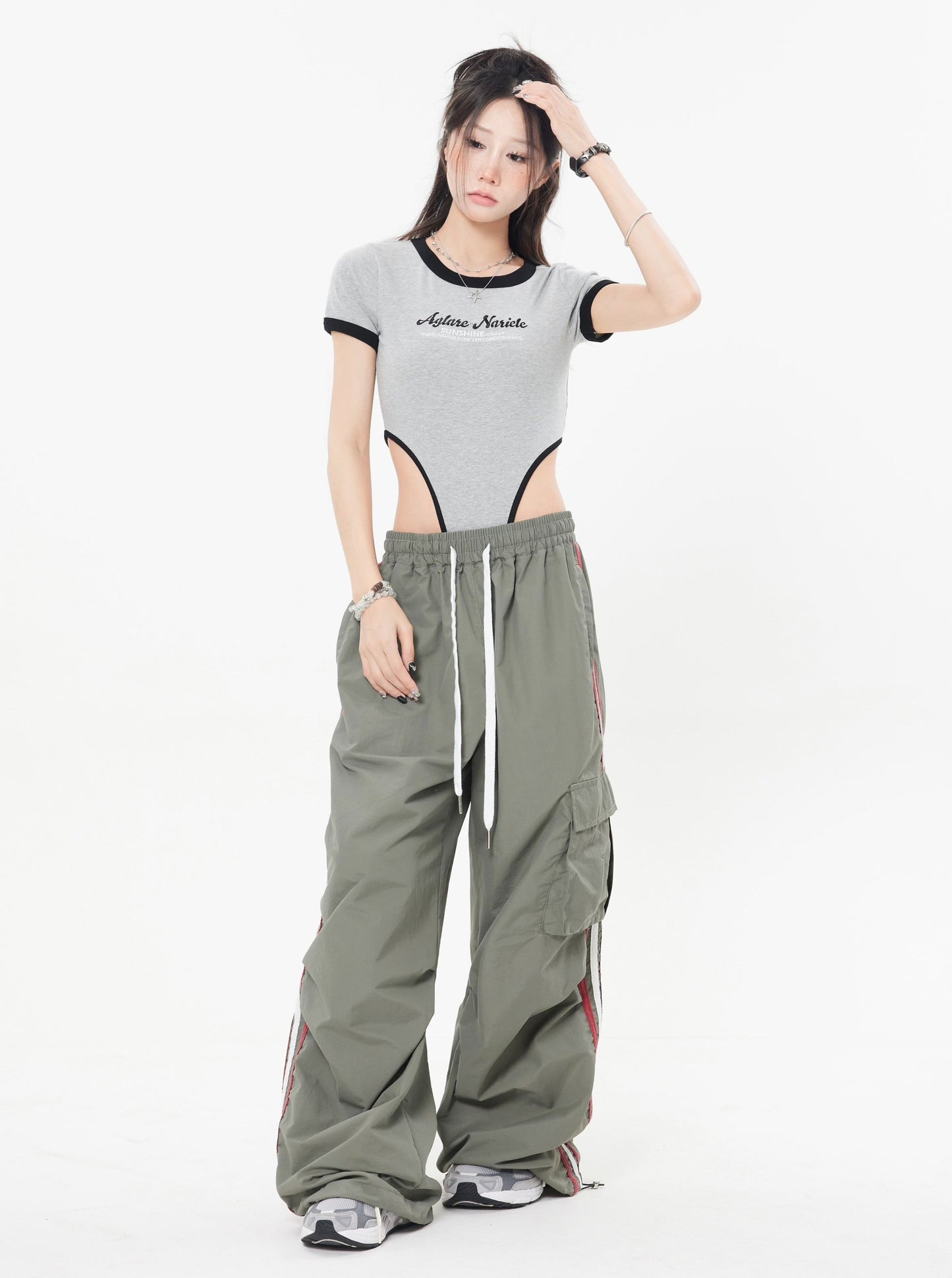 Striped Wide Leg Track Pants