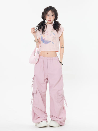 Slouchy Pink Cargo Pants