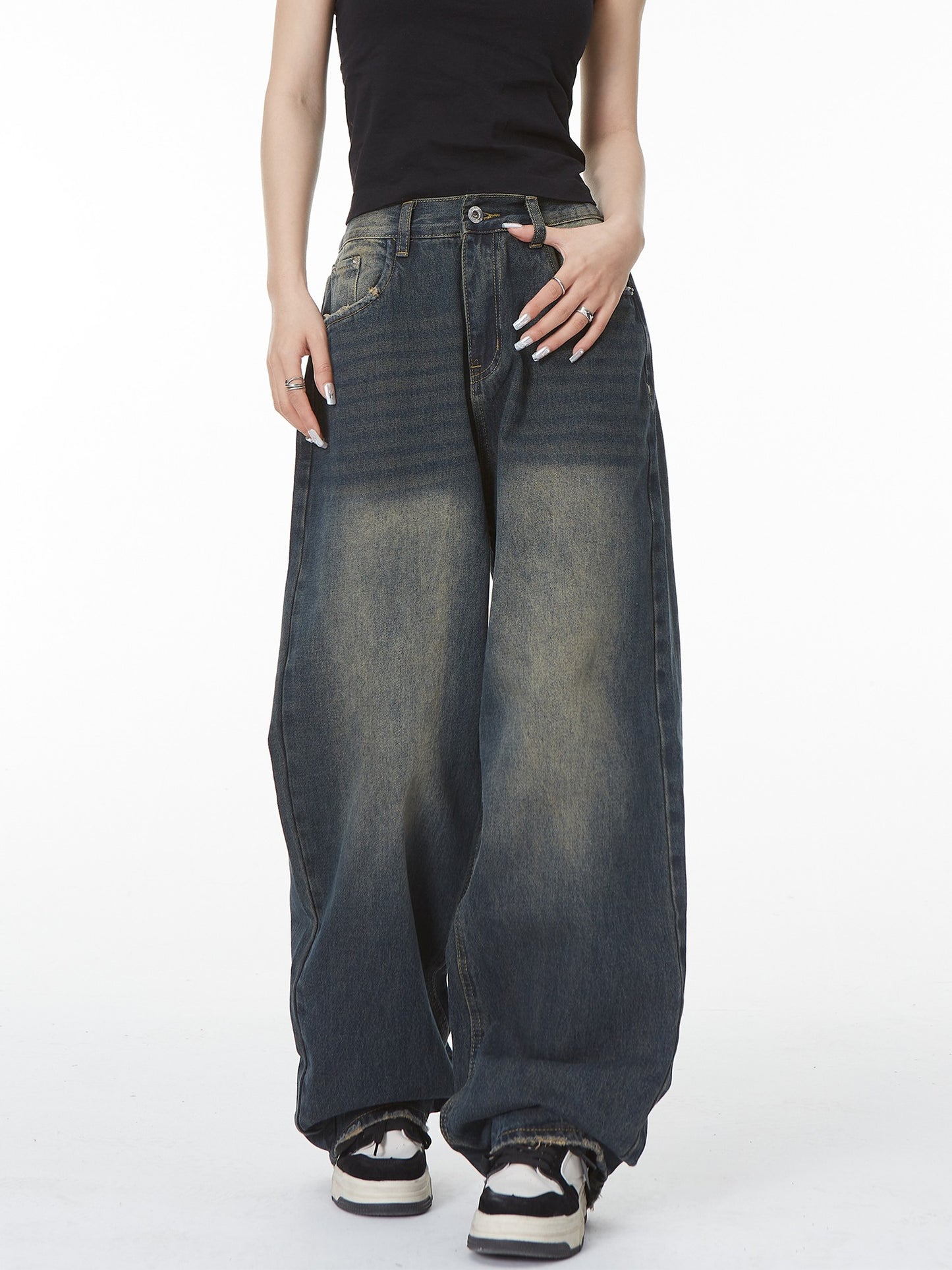 Dark Washed Baggy Jeans