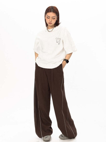 Piped V Relaxed pants