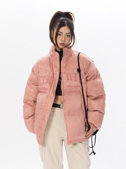 Faux Suede Puffer Jacket