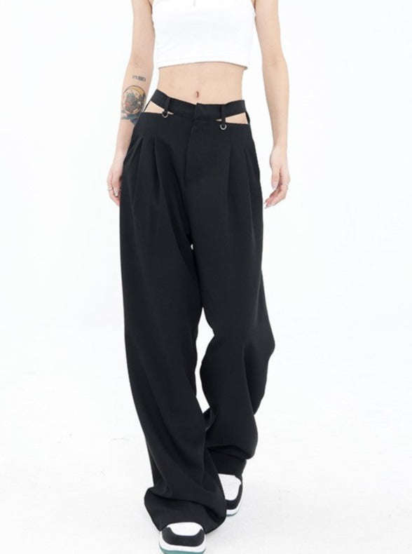 Hip Cutout Relaxed Fit Pants