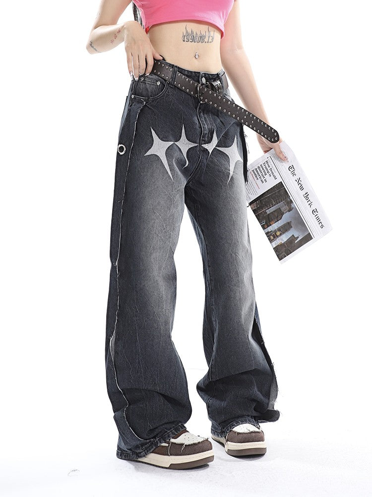 Slouchy Deconstructed Star Jeans