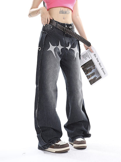 Slouchy Deconstructed Star Jeans