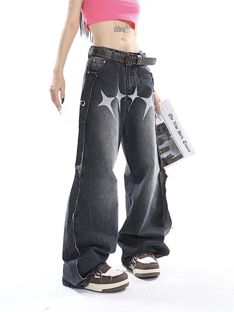 Slouchy Deconstructed Star Jeans