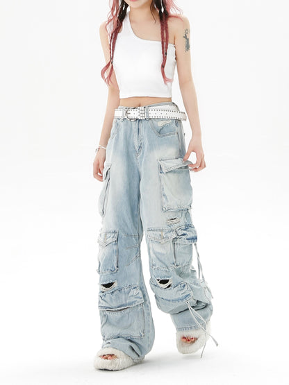 Baggy Ripped Cargo Jeans