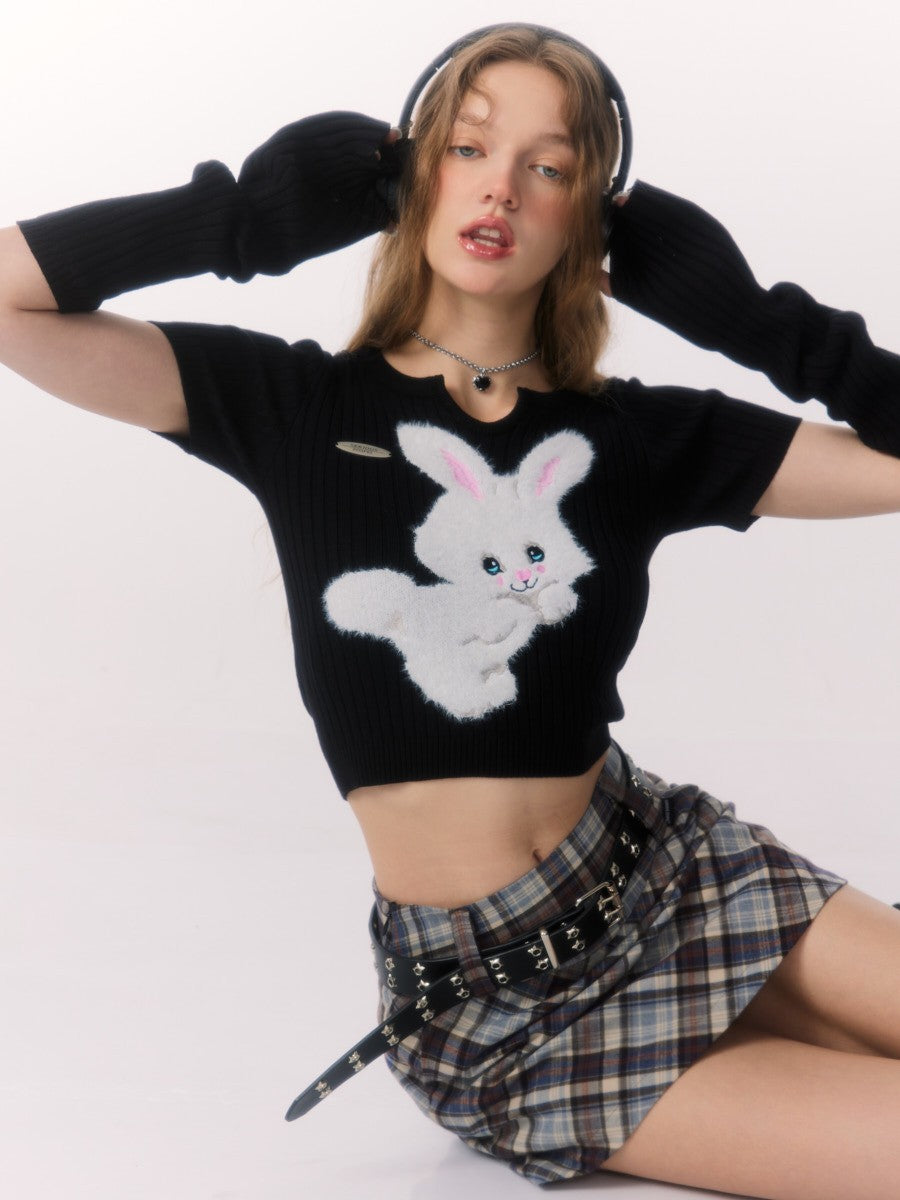 Knit Bunny Top with Sleeves