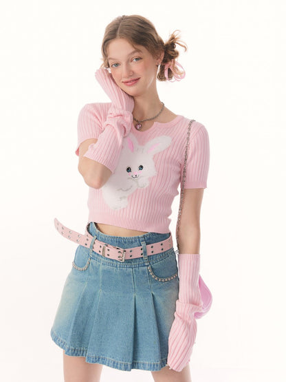 Knit Bunny Top with Sleeves
