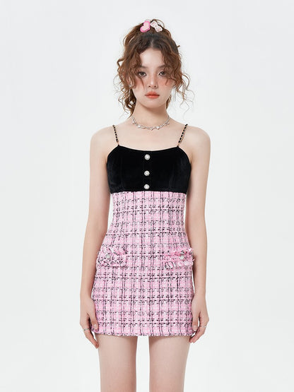 Pink Tweed Empire Dress
