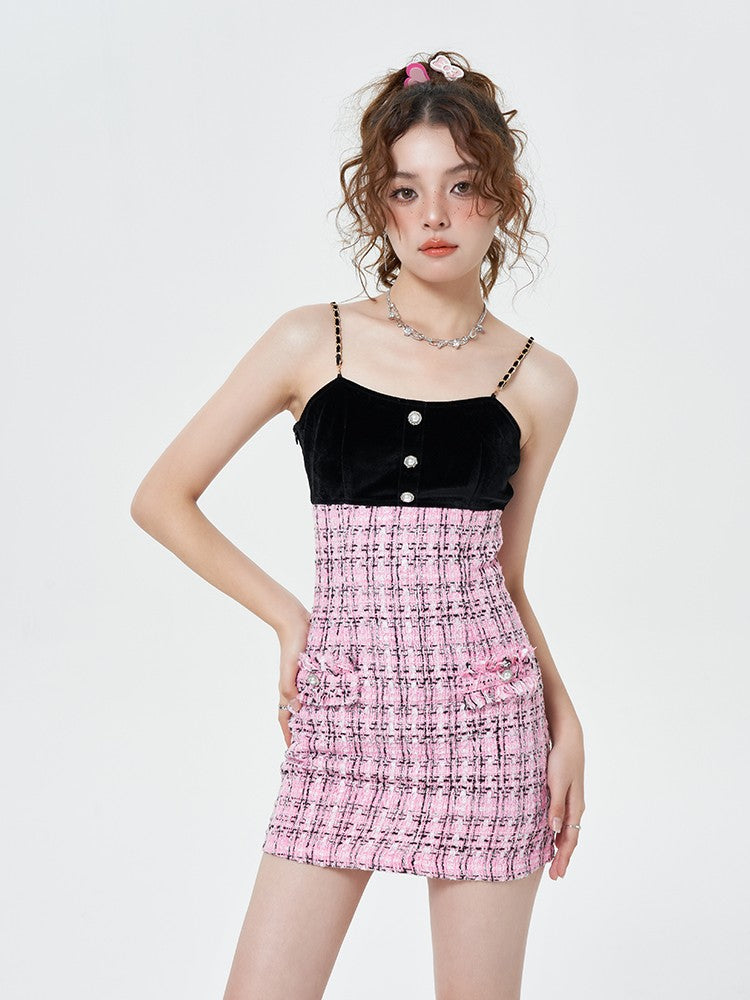 Pink Tweed Empire Dress