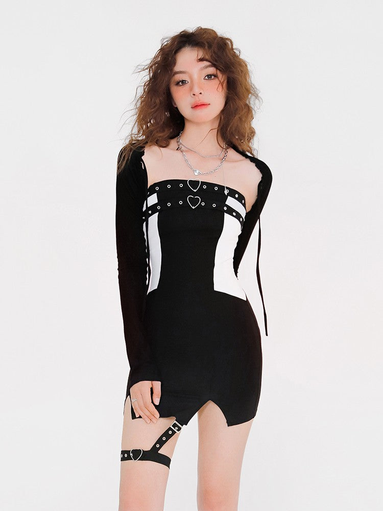Heart Buckle Mini Dress