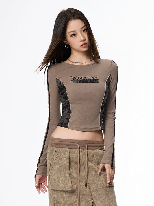 Paneled Long Sleeve Top