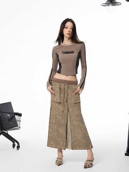 Paneled Long Sleeve Top