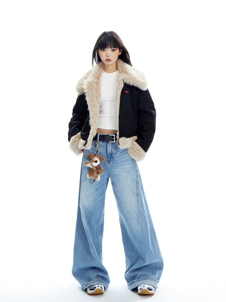 Fur Trimmed Biker Jacket