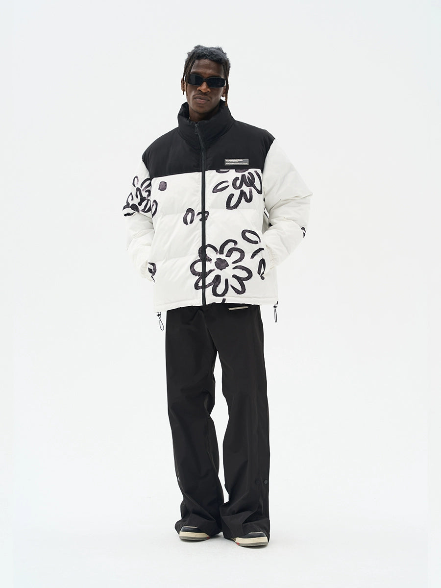 Floral Painted Puffer Jacket
