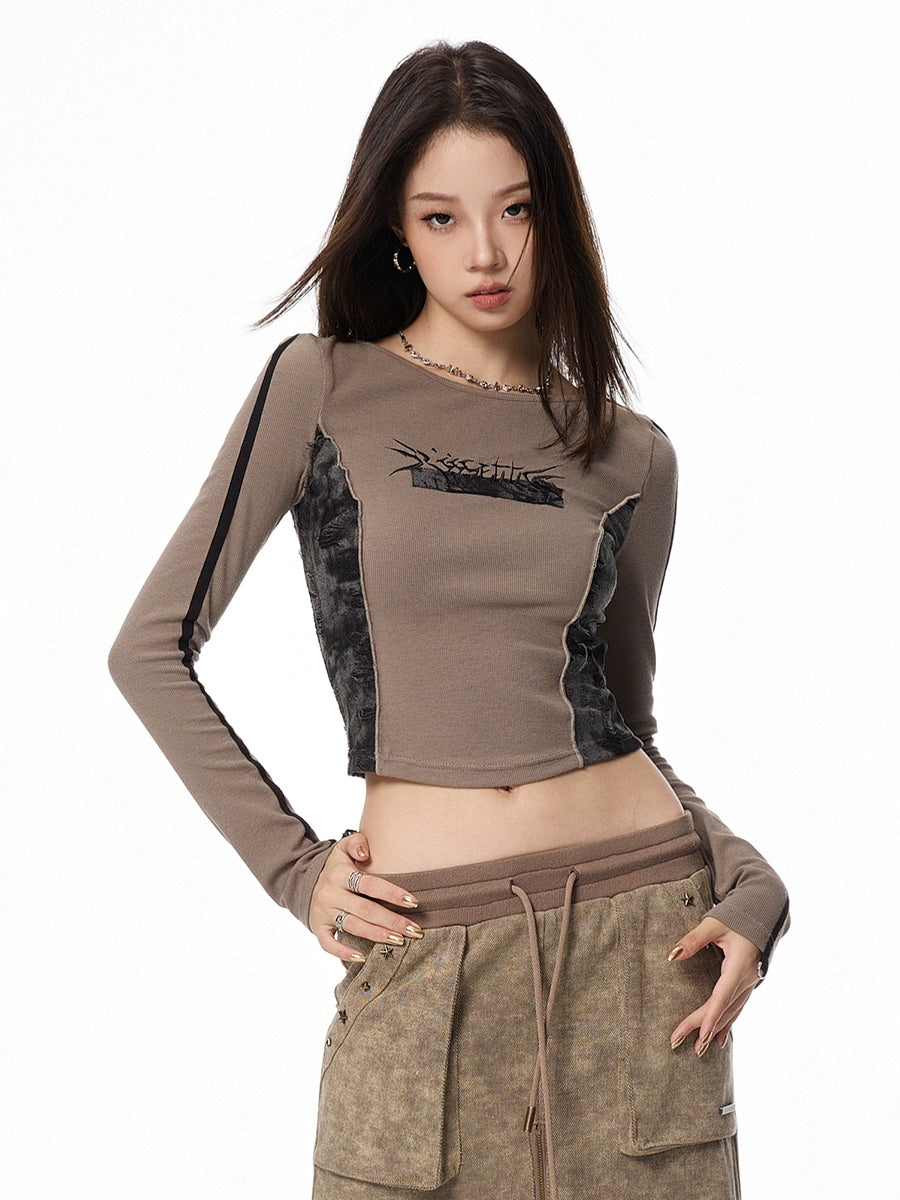 Paneled Long Sleeve Top