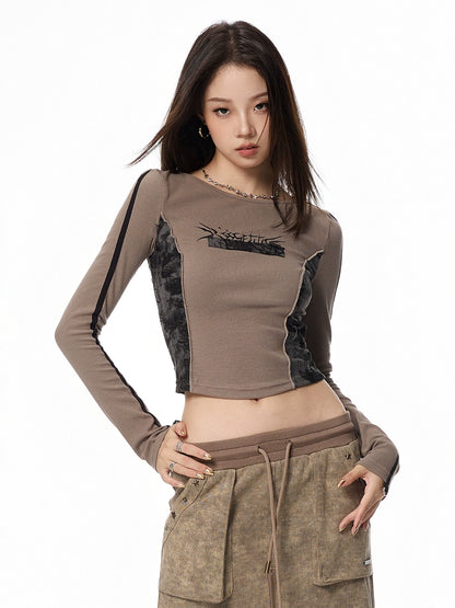 Paneled Long Sleeve Top