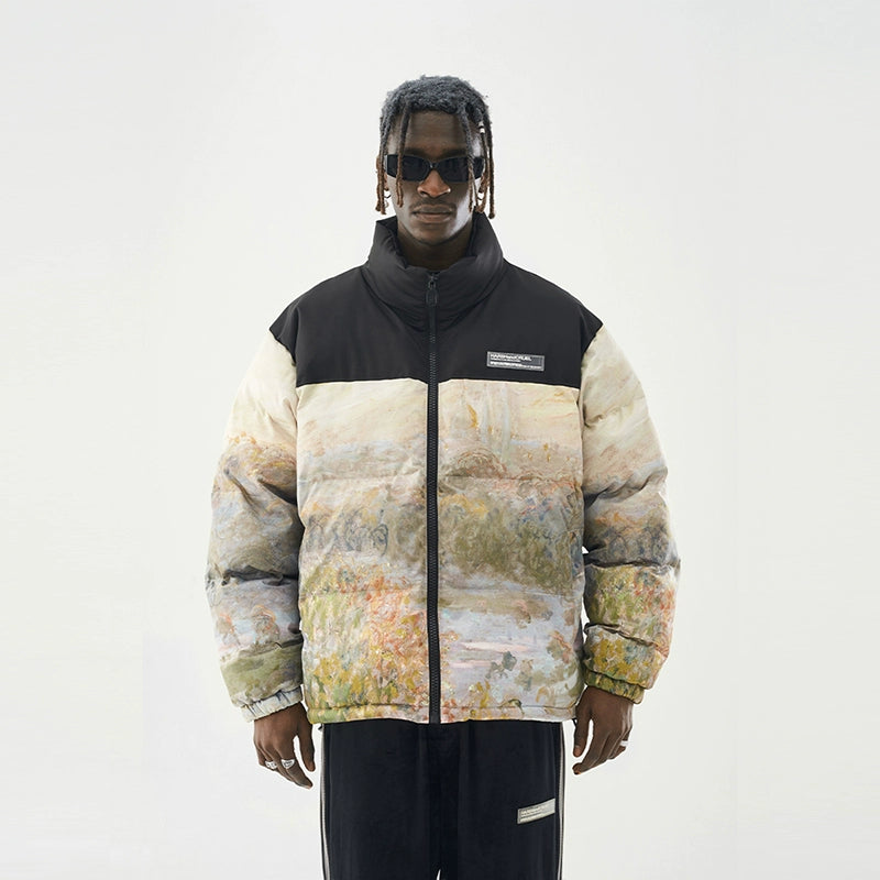 Abstract Down Puffer Jacket