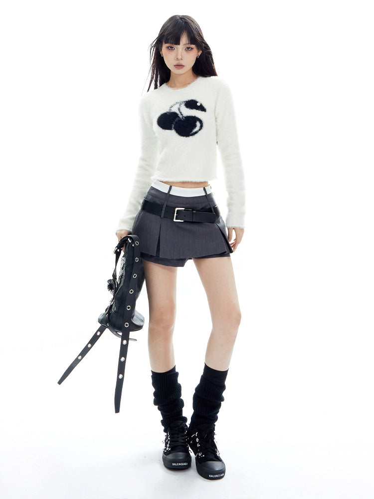 Cherry Plush Cropped Sweater