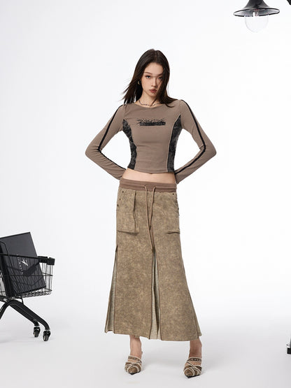 Paneled Long Sleeve Top
